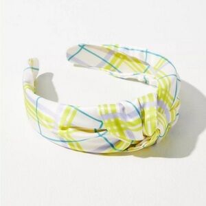 NWT Anthropologie Everly Checkered Knot Headband Purple Green NEW Hair Accessory